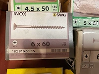 9 x dozen houtdraadbouten; inox schroeven; houtschroeven - afbeelding 6 van  7