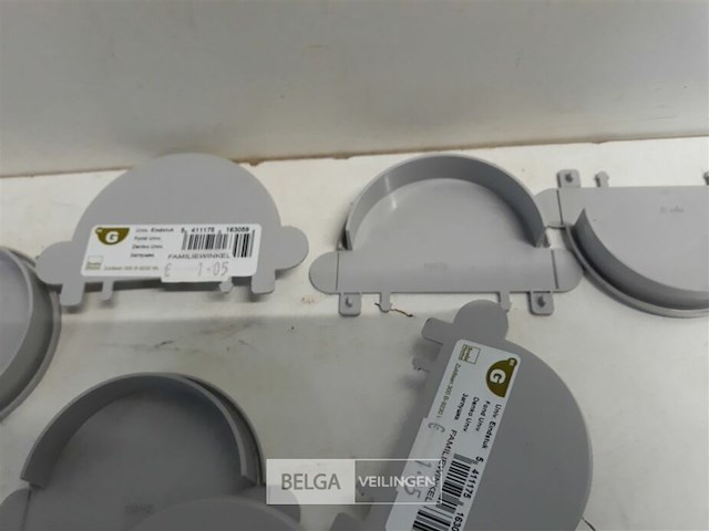 9 x eindstop 80mm licht grijs pvc regenafvoer - afbeelding 3 van  3
