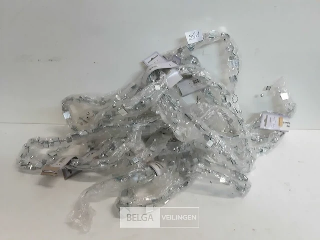 9 x guirlande zilver met spiegelplaatjes 1,5m - afbeelding 1 van  3