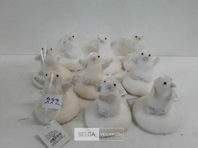 9 x hangdeco pinguin op ijsschot 10 cm - afbeelding 1 van  3