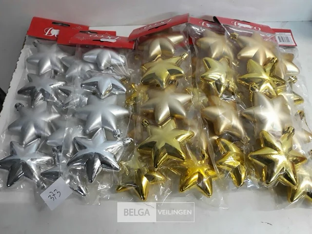 9 x hangdeco ster pvc 4 stuks zilver/goud - afbeelding 1 van  3