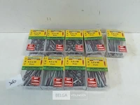 9 x houtschroeven in blister verzonken kop red-tip mix