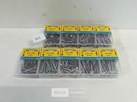 9 x houtschroeven in blister verzonken kop red-tip mix