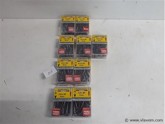 9 x houtschroeven inox diverse maten - afbeelding 1 van  2