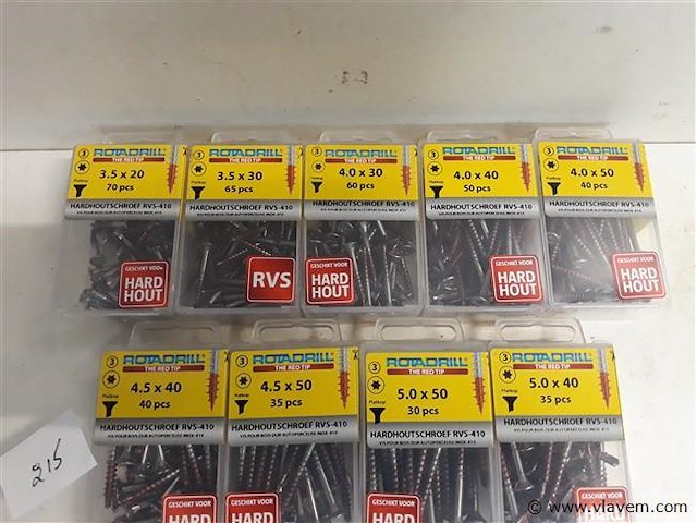 9 x houtschroeven inox diverse maten - afbeelding 2 van  2