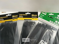9 x kabelbinders zwart 100 stuks 3 assorti - afbeelding 3 van  3