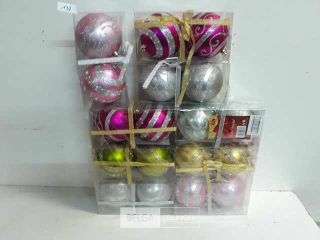 9 x kerstballen pvc 10 cm 2 stuks - afbeelding 1 van  3