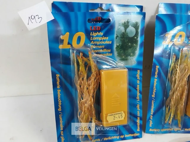 9 x kerstlampjes 10 led oranje op batterijen - afbeelding 3 van  3