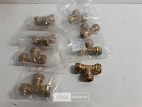 9 x knelkoppeling t stuk koper 3 x 15 mm - afbeelding 1 van  3