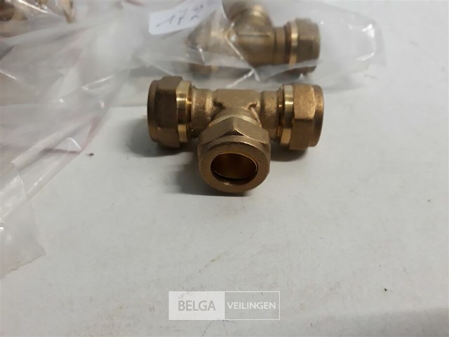 9 x knelkoppeling t stuk koper 3 x 15 mm - afbeelding 3 van  3