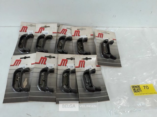 9 x meubelgreep pvc bruin 64 mm 2 stuks - afbeelding 1 van  3