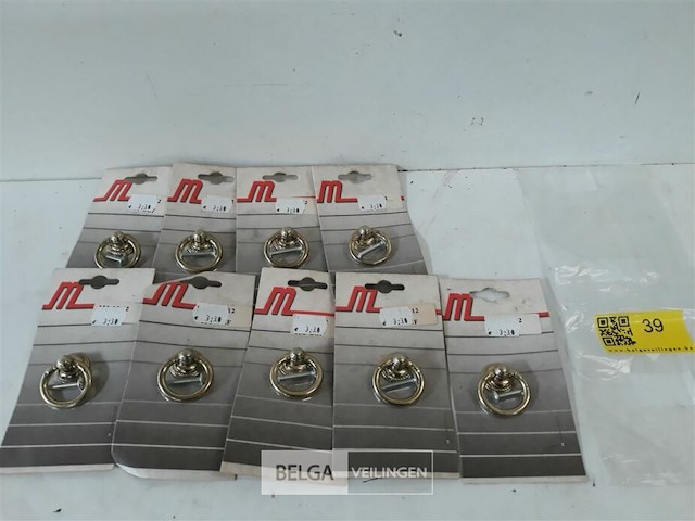 9 x meubeltop zamak messing ring 35 mm - afbeelding 2 van  3