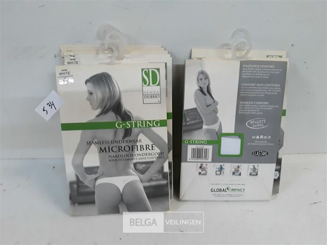 9 x ondergoed dames string s/m wit - afbeelding 2 van  3