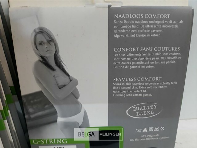 9 x ondergoed dames string s/m wit/zwart - afbeelding 3 van  3