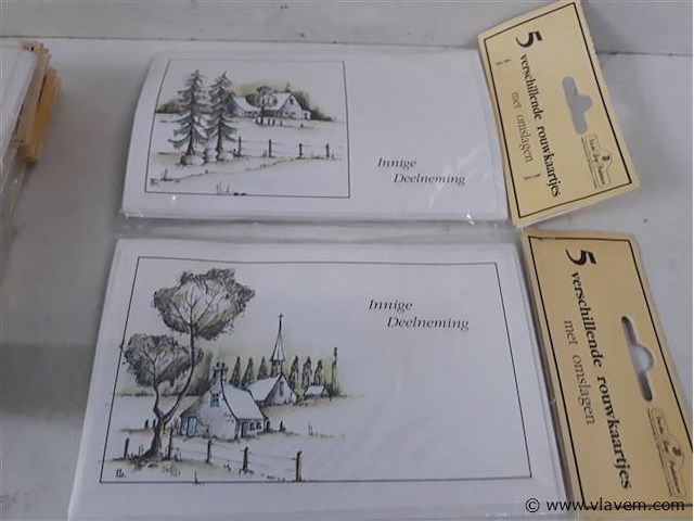 9 x rouwkaartjes met omslagen 5 stuks - afbeelding 2 van  2