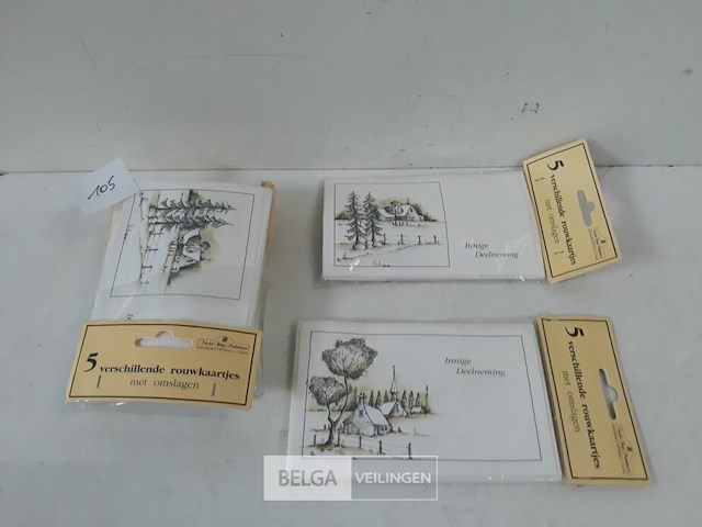 9 x rouwkaartjes met omslagen 5 stuks - afbeelding 1 van  3