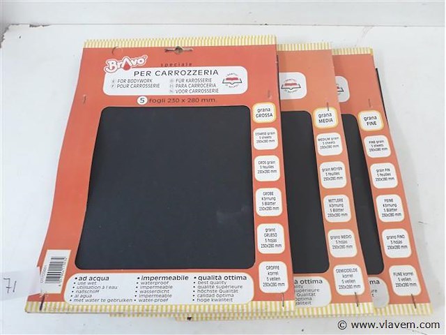 9 x schuurpapier mix korrels 5 vellen waterproof - afbeelding 1 van  2