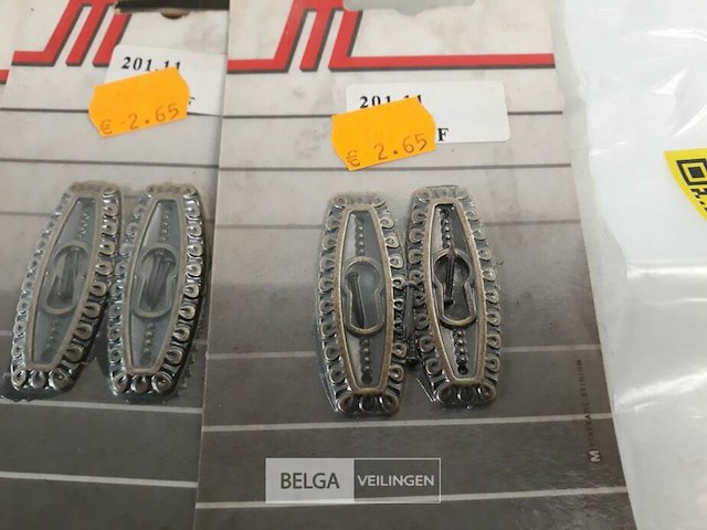 9 x sleutelplaat zamak verbronsd 50 mm 2 stuks - afbeelding 3 van  3