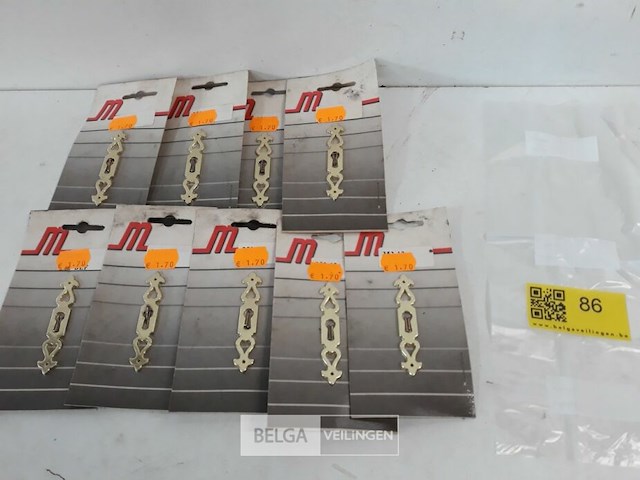 9 x sleutelplaat zamak vermessingd 75 mm - afbeelding 2 van  3