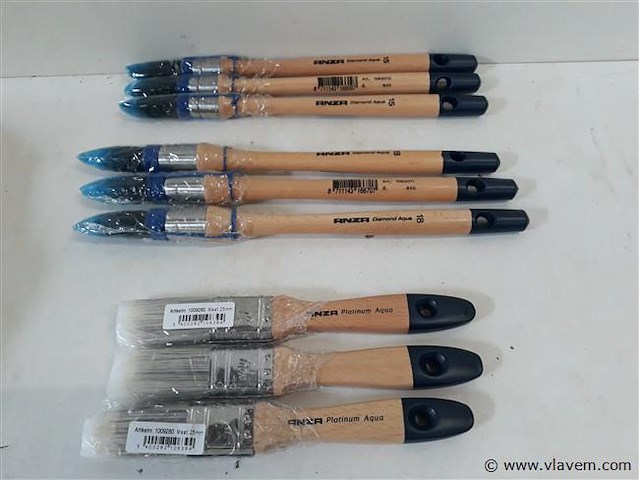 9 x verfborstel anza mix - afbeelding 1 van  2