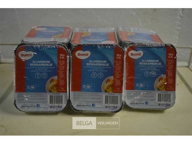 ±9 x10st aluminium bewaarbakjes 0,5l - afbeelding 1 van  2