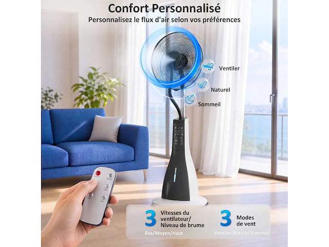 90 w 125 cm wielbeslagventilator met afstandsbediening - afbeelding 5 van  5