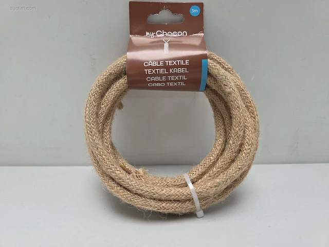 (900x) beige textiele kabel chacon 61031 - afbeelding 2 van  6