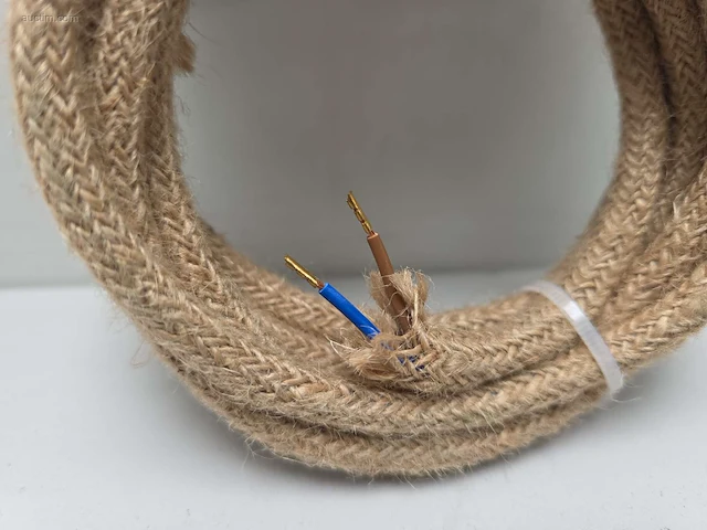 (900x) beige textiele kabel chacon 61031 - afbeelding 3 van  6