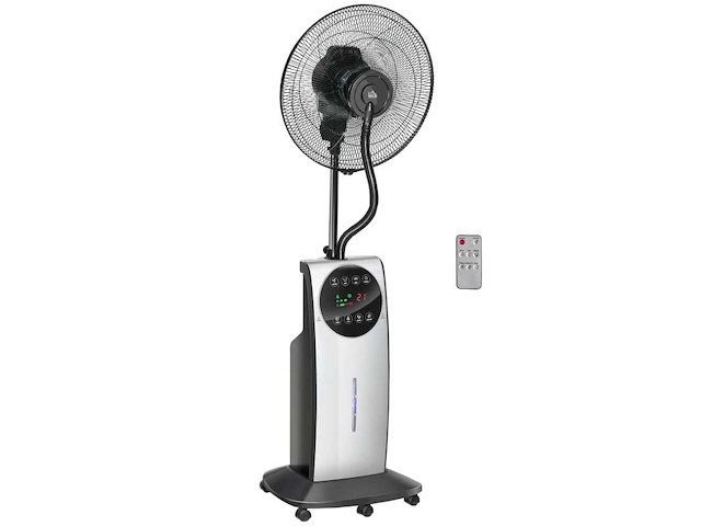 90w nevelventilator met 3 modi, 3 snelheden, afstandsbediening, 12h timer, 70° oscillatie, grijs en zwart - afbeelding 2 van  5