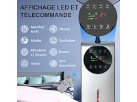 90w nevelventilator met 3 modi, 3 snelheden, afstandsbediening, 12h timer, 70° oscillatie, grijs en zwart - afbeelding 5 van  5