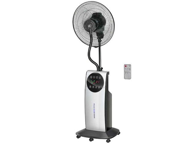90w nevelventilator met 3 modi, 3 snelheden, afstandsbediening, 12h timer, 70° oscillatie, grijs en zwart - afbeelding 1 van  5