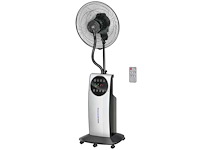 90w nevelventilator met 3 modi, 3 snelheden, afstandsbediening, 12h timer, 70° oscillatie, grijs en zwart