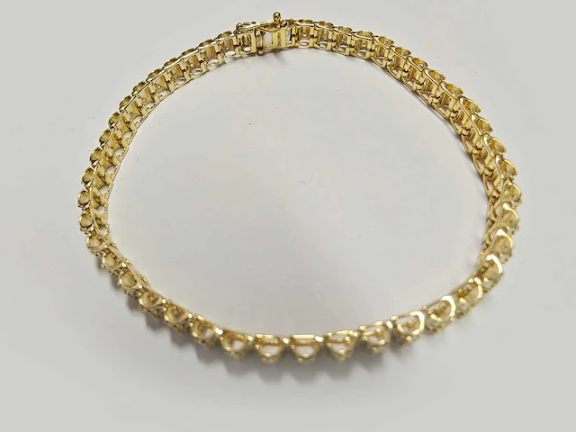 925 zilveren gele armband met 1,01 cts natuurlijke diamant - afbeelding 5 van  7