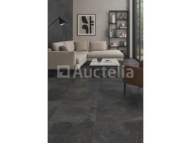 92m² la blue nero 60x60, steen-effect, porseleinen vloer en muur van steengoed, nieuw verpakt - afbeelding 1 van  3