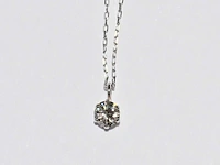 950 platina witte ketting met hanger en natuurlijke diamant - afbeelding 1 van  8