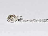 950 platina witte ketting met hanger en natuurlijke diamant - afbeelding 4 van  8