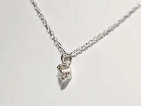 950 platina witte ketting met hanger en natuurlijke diamant - afbeelding 8 van  8