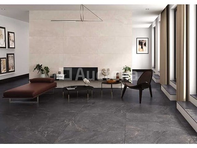 95m² lithos antracite 100x100 gerectificeerd, steeneffect, nieuw verpakt - afbeelding 1 van  2