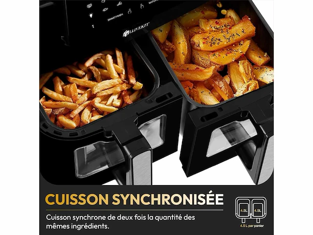 9l airfryer, match cook & smart finish functies, 12 programma's - afbeelding 4 van  7