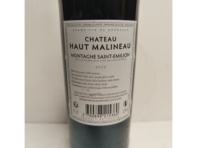 9x 75cl château haut malineau - afbeelding 2 van  2