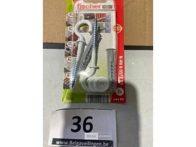 9x fischer ux 8x50 met ronde haak wit 2stuks - afbeelding 2 van  3