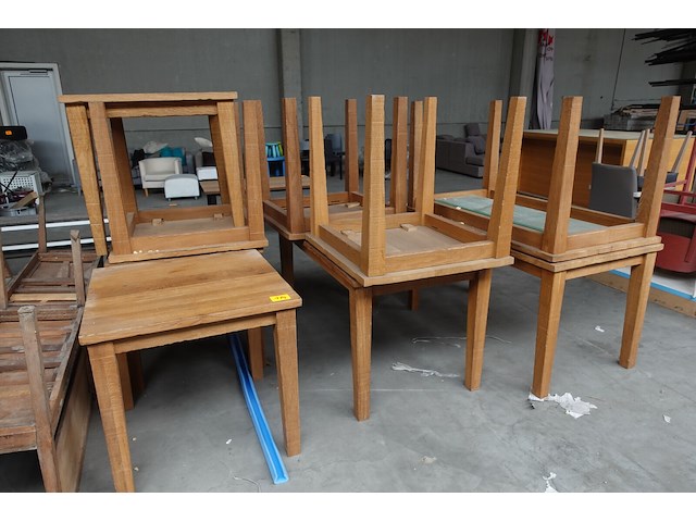 9x houten tafel - afbeelding 1 van  5