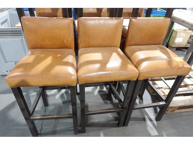9x lederen barstoel - afbeelding 2 van  4