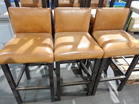 9x lederen barstoel - afbeelding 2 van  4