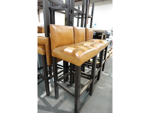 9x lederen barstoel - afbeelding 3 van  4