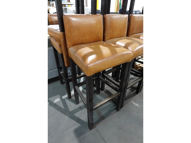 9x lederen barstoel - afbeelding 4 van  4