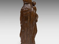 A 16thc flemish oak sculpture of the madonna holding the child 36 cm. (14.16 in.) - afbeelding 4 van  7