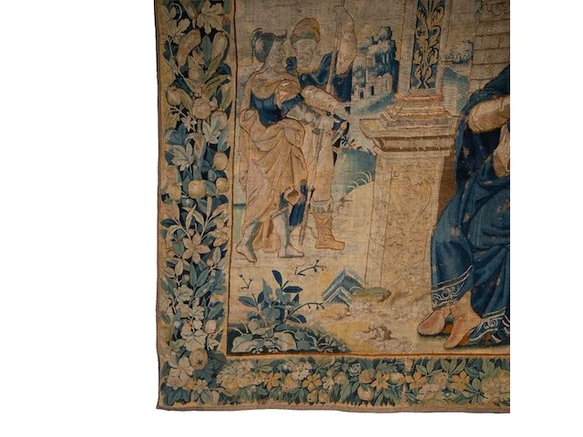 A 16thc flemish wall tapestry, depicting a scene from the old testament 264 x 256 cm. (103.93 x 100.79 in.) - afbeelding 3 van  6
