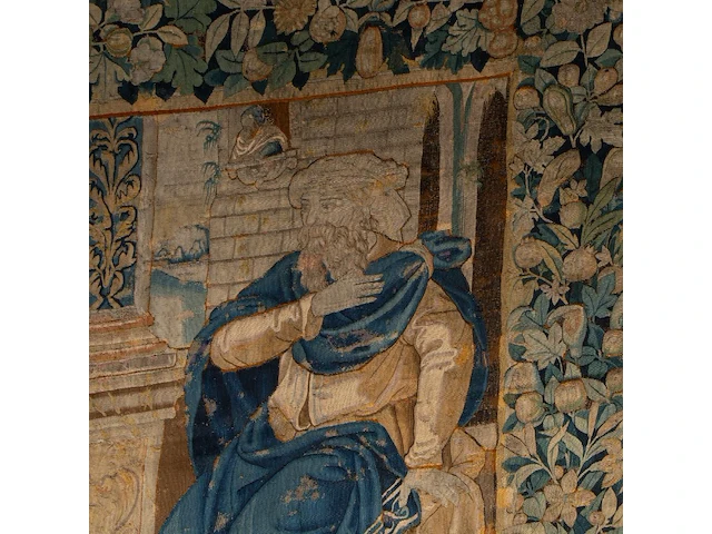 A 16thc flemish wall tapestry, depicting a scene from the old testament 264 x 256 cm. (103.93 x 100.79 in.) - afbeelding 5 van  6
