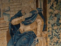 A 16thc flemish wall tapestry, depicting a scene from the old testament 264 x 256 cm. (103.93 x 100.79 in.) - afbeelding 6 van  6